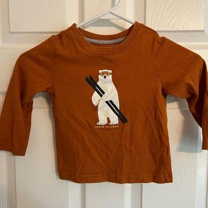 Janie and Jack polar bear skiing long sleeve tshirt size 2T